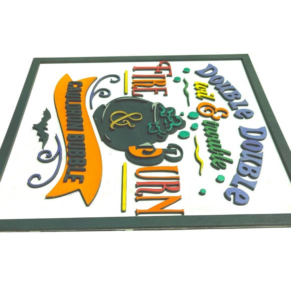 Double Double Toil & Trouble Wall Sign - Picture 6 of 6